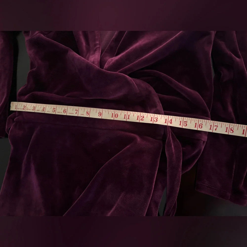 Lilly Pulitzer Karlie Wrap Stretch Velour Romper in Cabernet BERRY. NWT Size LG. - Picture 8 of 12